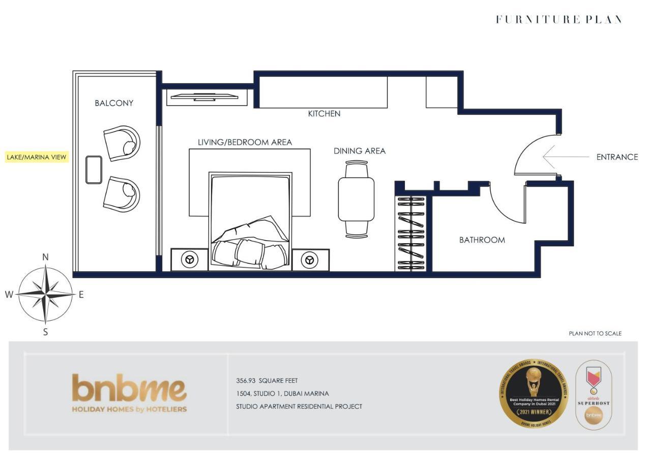 Bnbmehomes - Beautiful Lake View Studio Near Marina - 1504 두바이 외부 사진